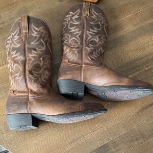 Brown Western Leather Boots Ariat size 12EE